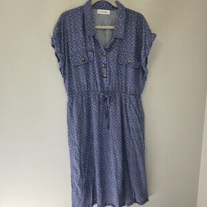 Lucky Brand Blue Popover Shirt Dress